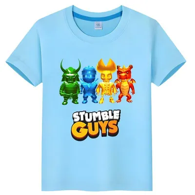 Купить 2023 детские футболки Stumble Guys, топ в стиле аниме, летние  футболки с короткими рукавами, футболка y2k для детей, для мальчиков 10  лет, цельная одежда для мальчиков и девочек | Joom