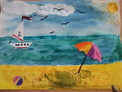 Мастер-класс: рисунок-аппликация «Мечтаем о море» (7 фото). Воспитателям  детских садов, школьным учителям и педагогам - Маам.ру