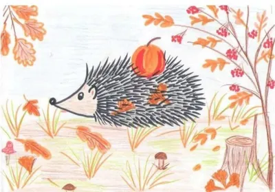 Детские рисунки про осень в детском саду (49 фото) » рисунки для срисовки  на Газ-квас.ком
