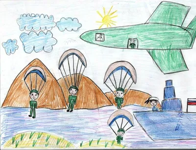 Детские рисунки про армию - 77 фото