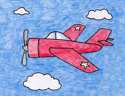 Самолет детский рисунок - 55 фото