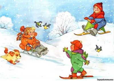 Зимние забавы, дети лепят снеговика…» — создано в Шедевруме