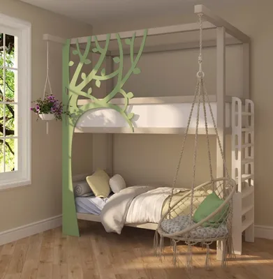 Увеличиваем детскую комнату двухэтажной кроватью с игровой или рабочей зоной