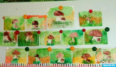 Конспект занятия по рисованию «Грибы под дождем» в подготовительной группе  (15 фото). Воспитателям детских садов, школьным учителям и педагогам -  Маам.ру