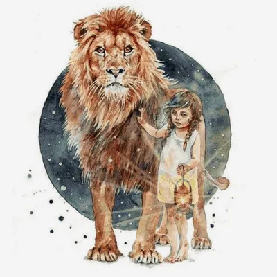 Картина по номерам \"Девушка-лев\"