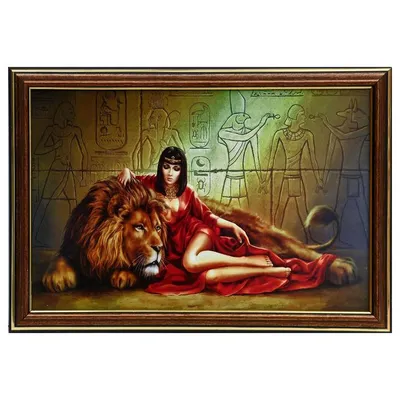 Картина по номерам \"Девушка и лев\"