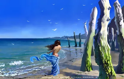 Девушка и море | Пикабу