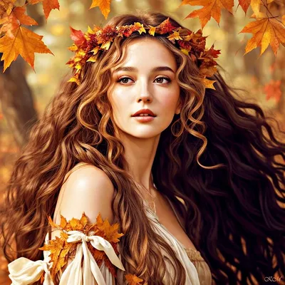Девушка осень» — создано в Шедевруме