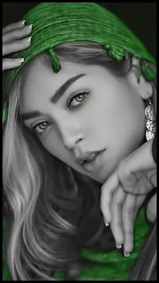 Женщина с зелёными глазами» — создано в Шедевруме