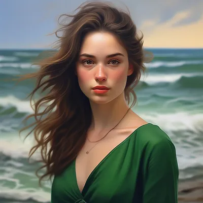 Портрет девушки с зелеными глазами …» — создано в Шедевруме