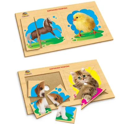 Дидактическая игра рамки-вкладыши Животные (2 рамки по 2 картинки) - купить  в интернет магазине Obetty: цена, отзывы