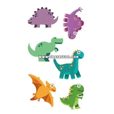 Купить набор детских тату Динозаврики из пищевых красителей