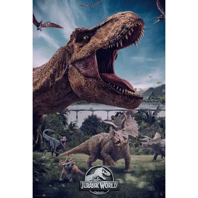 Купить Динозавр Юрского периода, номер недели, ощущение трицератопса,  настенное искусство, печать на холсте, живопись, образовательные постеры,  фотографии, декор для детской комнаты для мальчиков | Joom