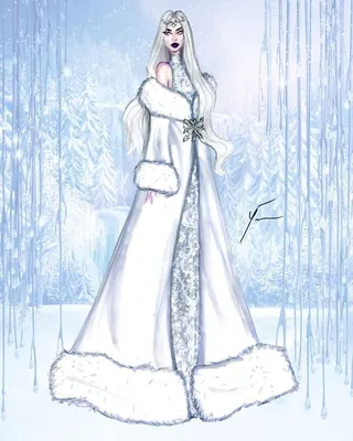 Малюнок дівчина-зима намальовані для дітей