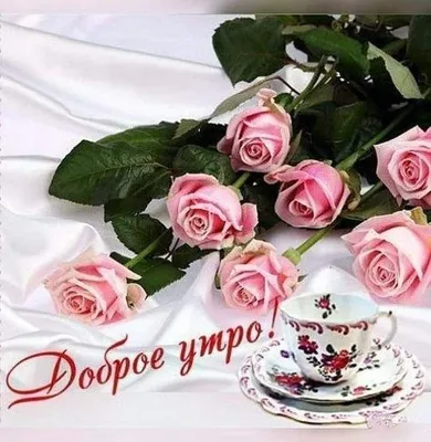 Открытки доброе утро с розами - 71 фото