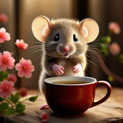 Милый мышонок желает доброго утра» — создано в Шедевруме