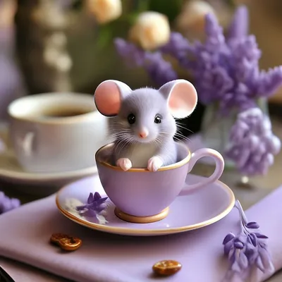 Доброе утро!☀️ милый мышонок с …» — создано в Шедевруме
