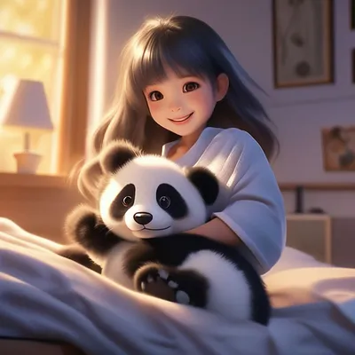 Доброе утро! Панда в зимнем …» — создано в Шедевруме