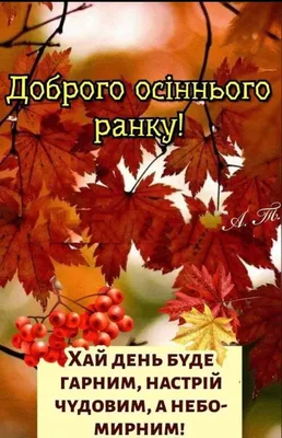 Pin by Валентина Данилюк on Доброго осіннього ранку | Good morning,  Positivity, Greetings