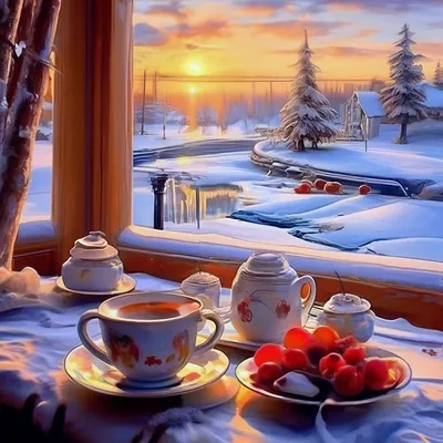 Доброго зимнего утра и хорошего дня» — создано в Шедевруме