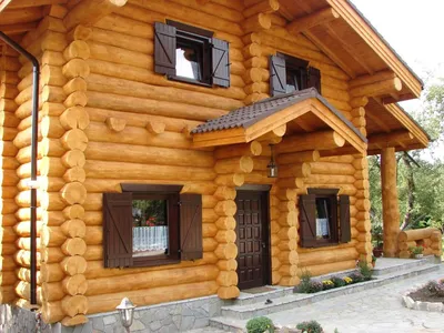 Одноэтажные дома из оцилиндрованного бревна | Каталог проектов компании  «Вятский лес»