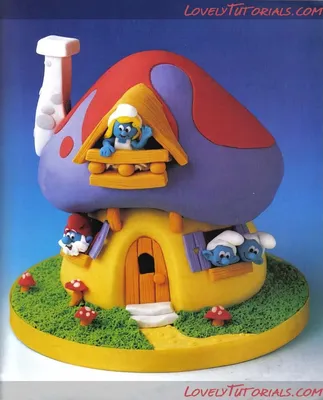 Домик Смурфиков-the smurf house cake tutorial - Мастер-классы по украшению  тортов Cake Decorating Tutorials (How To's) T… | Смурфики, Домашний торт,  Как испечь торт