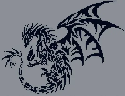 Схема вышивки «Черно-белый дракон» (№565195) - Вышивка крестом