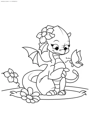 Раскраска Девочка-дракон | Раскраски с дракончиками для детей