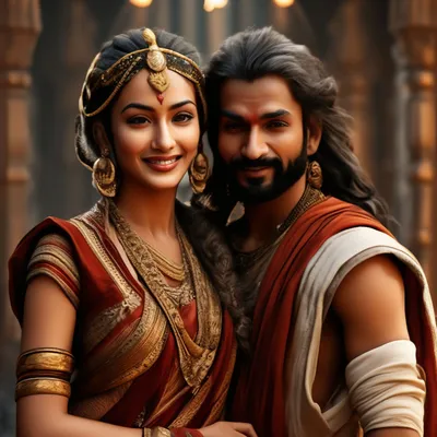 Счастливая пара древняя Индия, на …» — создано в Шедевруме