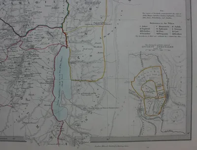 ANCIENT PALESTINE, TRIBES OF ISRAEL, JERUSALEM original antique map, SDUK  c.1858 | eBay
