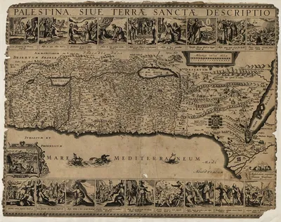Карта Палестины, 1680 Карта — Древние карты мира в высоком разрешении -  Старинные карты