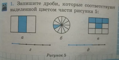 Запишите дроби,которые соответствуют выделенной цветом части рисунка -  Школьные Знания.com