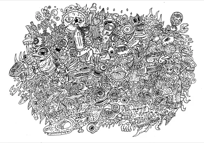 Дудлинг для начинающих. Рисунок Цветы в стиле дудлинг. | Coloring book art,  Cool coloring pages, Floral drawing