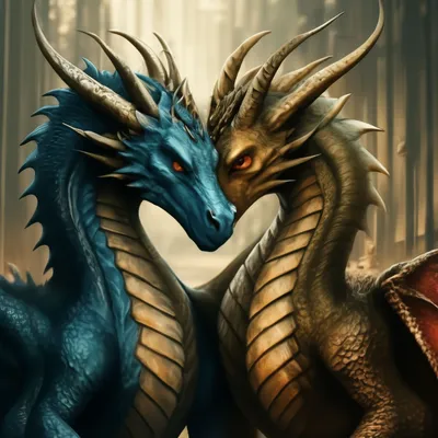 Два дракона любовь» — создано в Шедевруме
