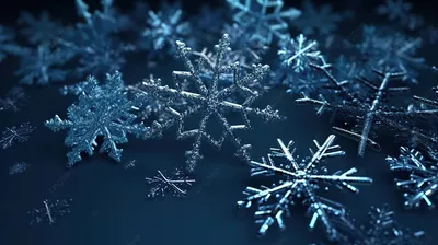 снежинки движутся вместе когда падают, 3d рендеринг ледяных снежинок на  темно синем фоне зимнего праздничного фона, Hd фотография фото фон картинки  и Фото для бесплатной загрузки