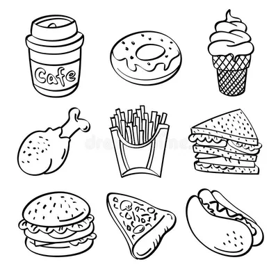 Рисунки еды для срисовки, милые картинки еды для срисовки карандашами и  маркерами