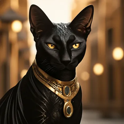 Египетская черная кошка, сепия, темно…» — создано в Шедевруме