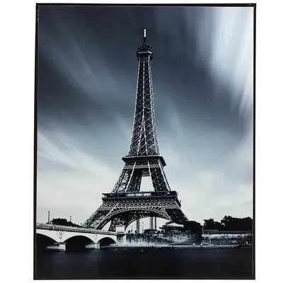 Самоклеющиеся фотообои \"Эйфелева башня, винтаж\", 90x210 см, эффект черно- белый - купить в Москве, цены на Мегамаркет