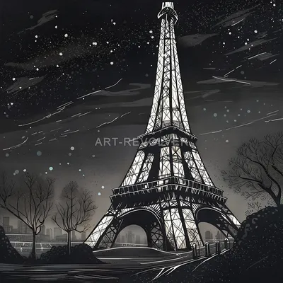 Картина \"Красное авто на фоне Эйфелевой башни, Париж\" | Интернет-магазин  картин \"АртФактор\"