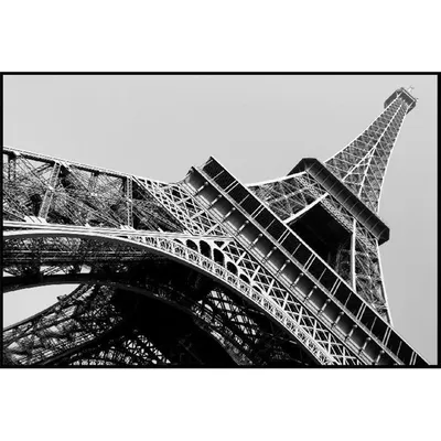Скачать 1920x1080 эйфелева башня, башня, река, мост, париж, франция, черно- белый обои, картинки full hd, hdtv, fhd, 1080p