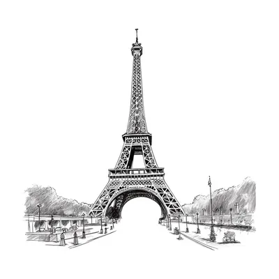 Картина \"Эйфелева башня в черно-белом цвете\" | Интернет-магазин картин  \"АртФактор\"