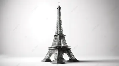 Эйфелева башня стоит высоко на сером фоне, 3d статуя Эйфелевой башни на  белом фоне, Hd фотография фото фон картинки и Фото для бесплатной загрузки