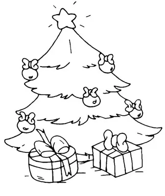 Рождественская елка черно-белая векторная иллюстрация для раскраски |  Премиум векторы