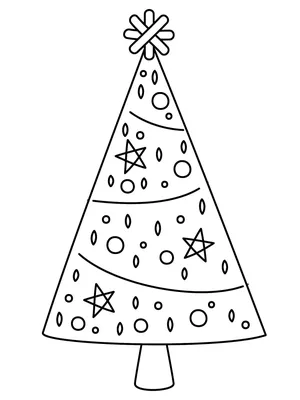 Новогодняя елка — раскраска для детей. Распечатать бесплатно.