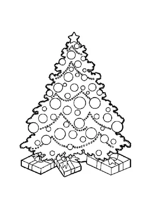 Раскраска елка новогодняя