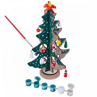 Набор для творчества Bondibon ВВ3732 Новогодняя ёлочка-раскраска с  игрушками , 28см | AliExpress