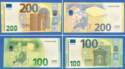 Новые банкноты в 100 и 200 евро запущены в оборот