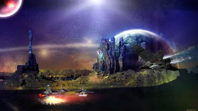 Рисунок Фантастический мир космоса №33432 - «КОСМИЧЕСКАЯ ОДИССЕЯ»  (09.01.2024 - 04:46)