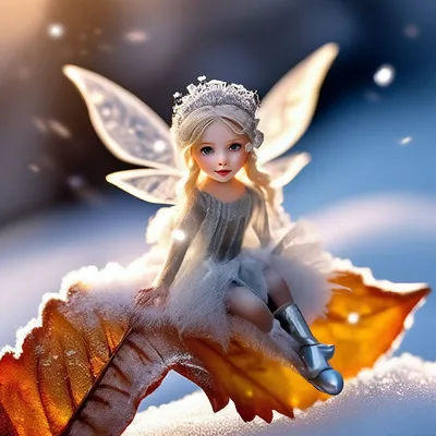 Красивая Миниатюрная Фея Зимы летит …» — создано в Шедевруме