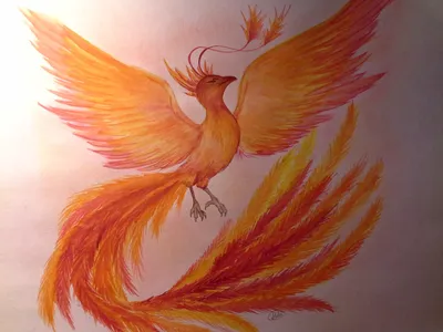 Векторный рисунок, птица феникс, …» — создано в Шедевруме